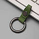 Брелок для ключів авто шкіряний RG з карабіном хакі (BRC-3GR), фото 2