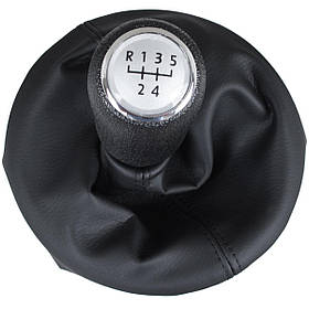 VW T5 / T6 03-11 ручка перемикання передач срібло + чохол 5 передач