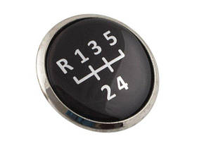 VW T5 03-11 емблема ручки перемикання передач 5 передач срібна схема