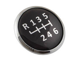 VW T5 03-11 емблема ручки перемикання передач 6 передач срібна схема