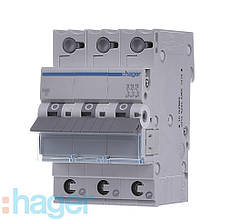 Автоматичний вимикач 32 А, 3-фазний, тип С, Hager MCN332