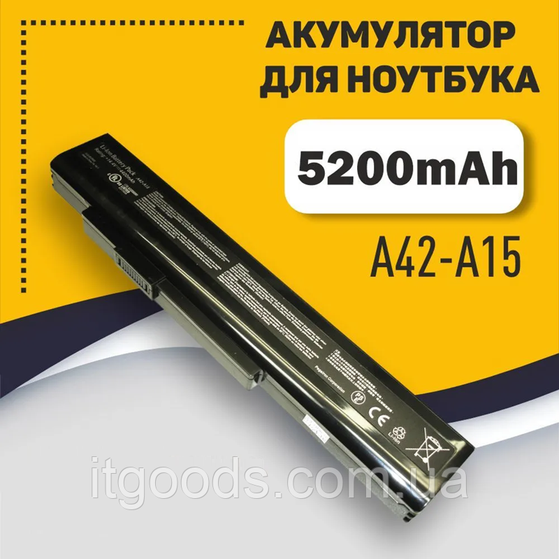 Батарея для нотбука 14.4V 5200mAh MSI A32-A15, A41-A15, A42-H36, A42-A15 A6400 CR640 CR640X CR640DX CR640MX