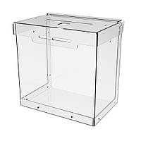 Скринька EKOSTAR  з замком для збору грошей 150x150x100 мм, анкет об'єм 2,2 літрів