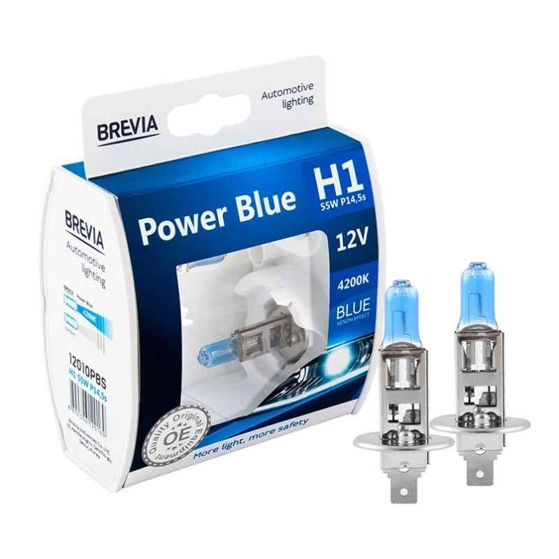 Лампи галогенні цоколь H1 Brevia Power Blue Set 2шт (12010PBS), фото 1