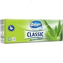 Паперові серветки 3-шарові Ooops! Classic 10х10 шт Aloe Vera