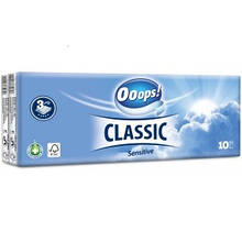 Носовички 3-шарові Ooops! Classic 10х10шт Sensetive