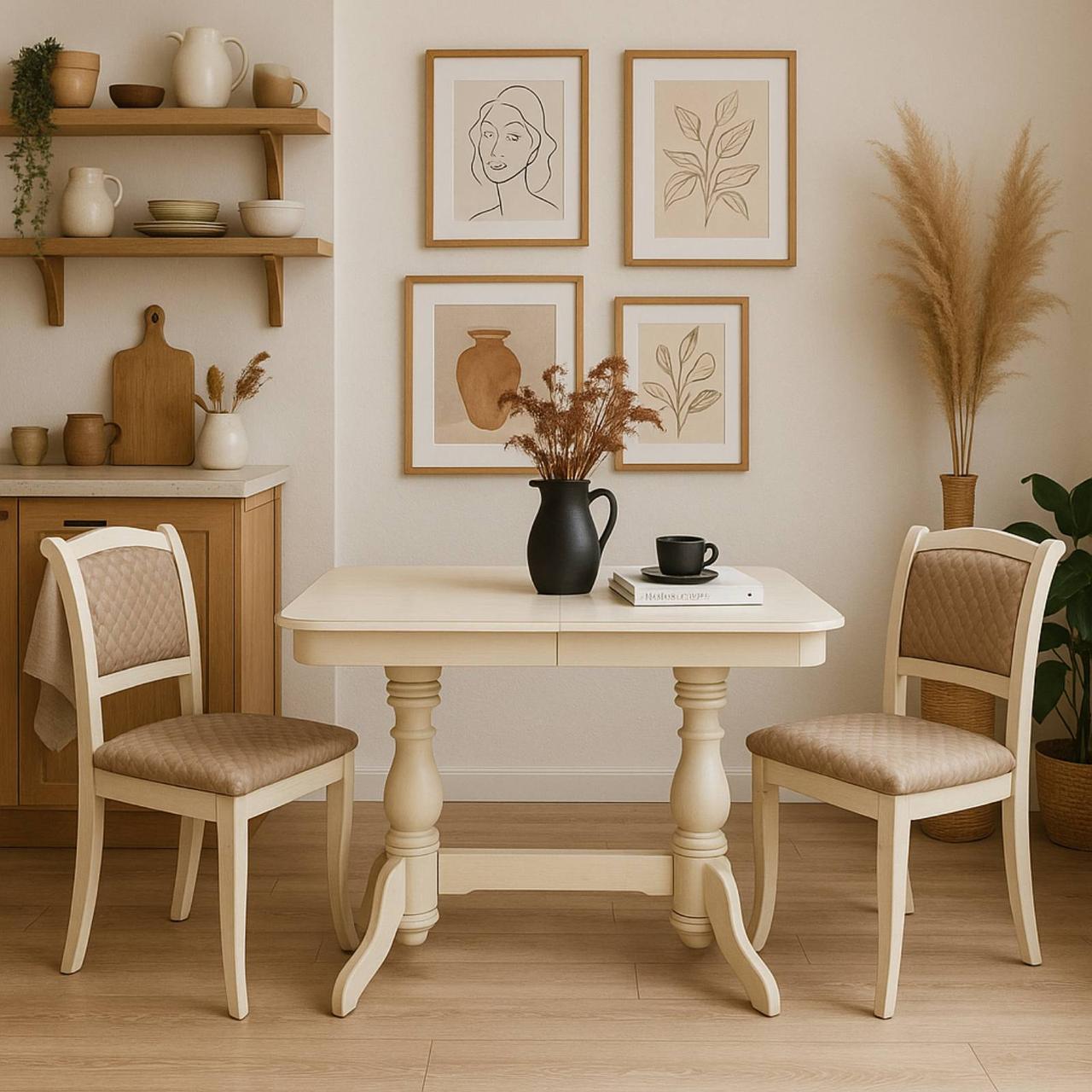 Кухонний стіл Askalon розкладний з масиву дерева, колір на вибір