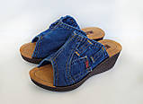 Шльопанці джинсові, жіночі на платформі 36 р, фото 3