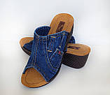 Шльопанці джинсові, жіночі на платформі 36 р, фото 2