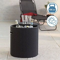 Стіл-бар Keter стіл COOL STOOL Столи зі штучного ротанга тиснення Сидіння ящик для льоду стіл для