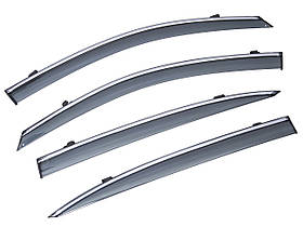 Дефлекторы окон (ветровики) SUN VISORS с хромом Honda  ACCORD 9  2013-2017