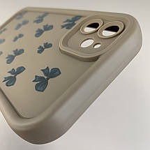 Чохол для Apple iPhone 11 чохол з високими бортами з бантиками на телефон айфон 11 коричневий q05t, фото 5