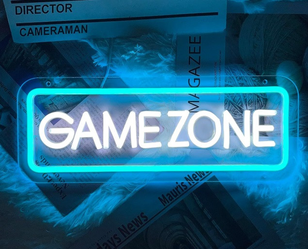 Неонова вивіска Game Zone Ігрова зона LED декор для геймера - 40х15 см
