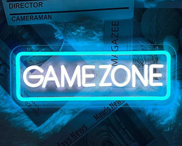Неонова вивіска Game Zone Ігрова зона LED декор для геймера - 40х15 см