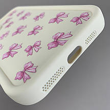 Чохол для iPhone 11 Pro Max молочний з високими бортами з рожевими бантиками на айфон 11 про макс q07r, фото 4