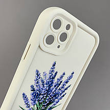 Чохол для iPhone 11 Pro Max чохол з високими бортами з принтом лаванди на айфон 11 про макс молочний q06u, фото 3