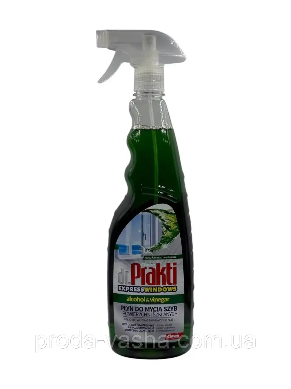 Рідина для миття скла dr. Prakti alcohol vinegar 1л, фото 1