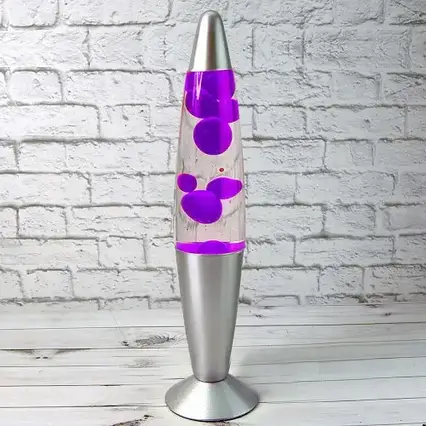 Лава лампа двоколірна 34 см Фіолетова, Настільна лава лампа LAVA LAMP Колір Фіолетовий 34 см, фото 1