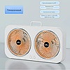 Вентилятор акумуляторний портативний подвійний 3 швидкості Double-ended Fan JKL-107 помаранчевий, фото 3