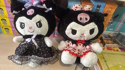 М'яка іграшка Куромі Kuromi Melody Hello Kitty 35 см у платті, Іграшка Кошеня Kuromi у платті Фіолетовий, фото 3