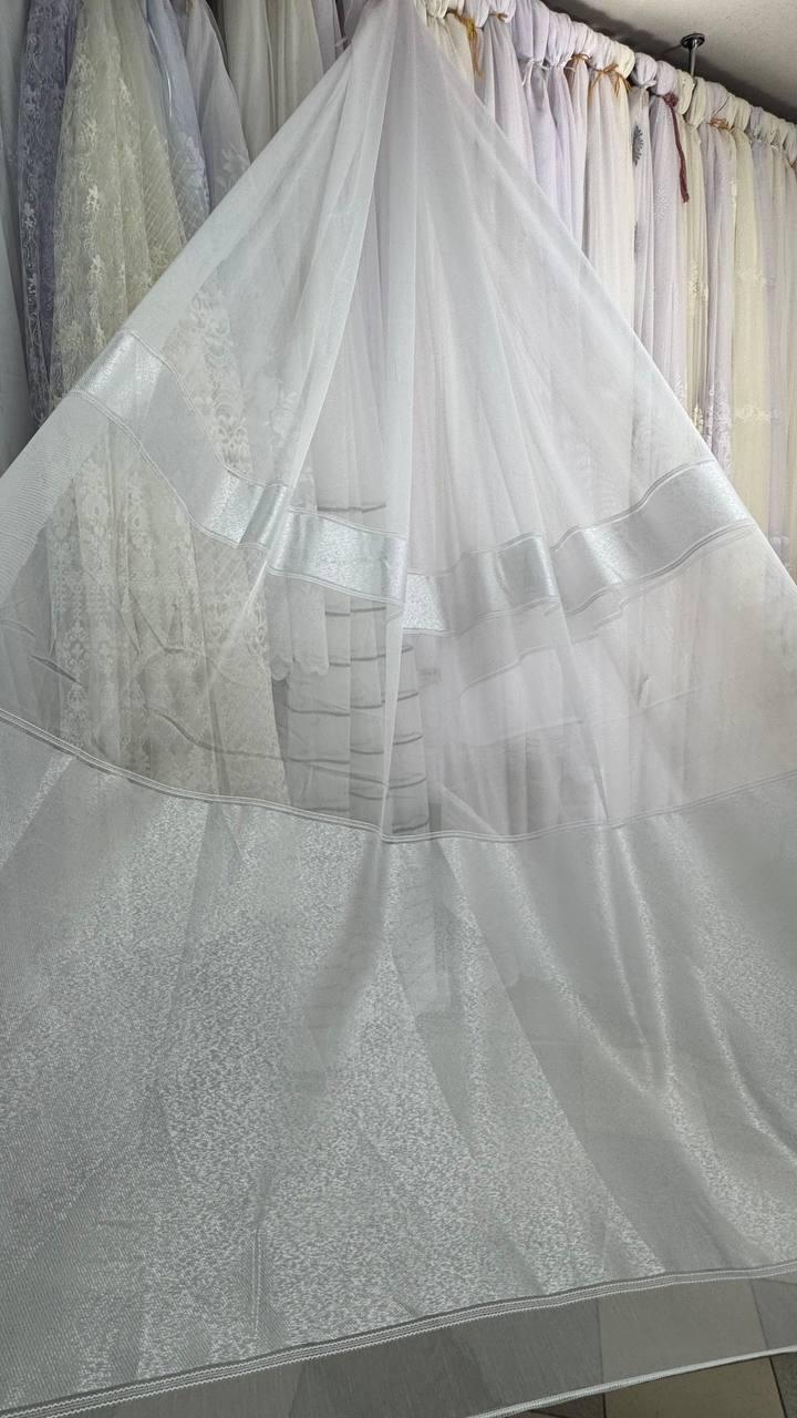 Тюль бамбук,  вишивка заввишки 2,8 м.білий