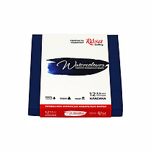 Набір акварельних фарб CLASSIC, 12*2,5 мл, кювету, картон, ROSA Gallery