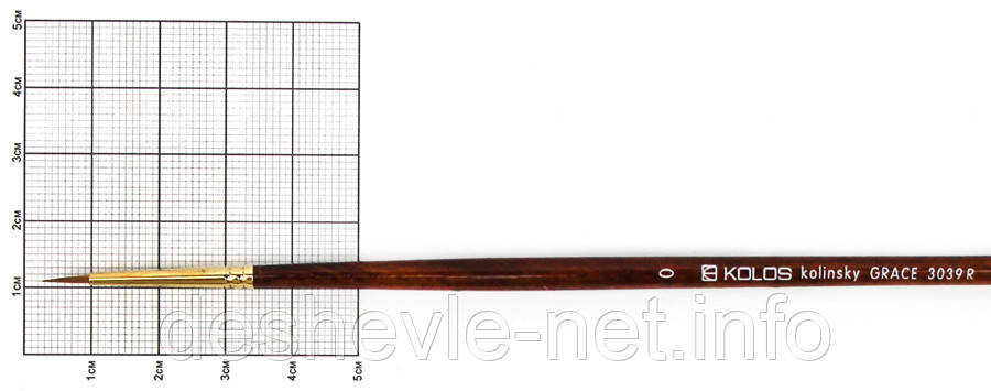 Колонок круглий, Grace 3039R, No0, д.р. пензель KOLOS, фото 1