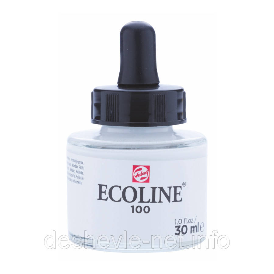 NEW Фарба акварельна рідка Ecoline (100), Біла, 30 мл, Royal Talens