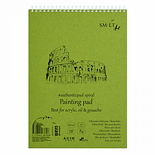 Альбом для акрилу та олії на спіралі AUTHENTIC (DRAWING) А4, 290 г/м2, 20 л, білий папір, SMILTAINIS