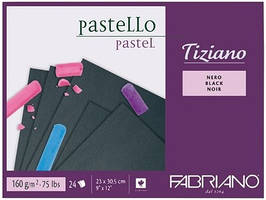 Склейка для пастелі Tiziano A4 (23*30,5 см), 160 г/м2, 24 л, чорний, Fabriano