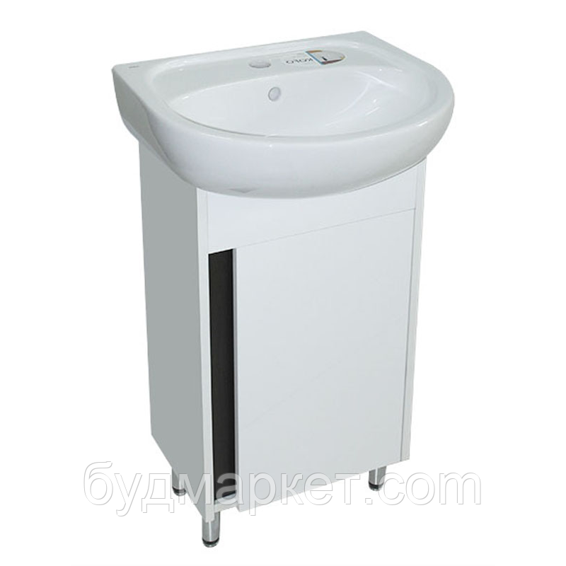 Тумба ХАСТ Terra c умивальником Solo 50 (1 фасад) білий (правий)