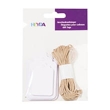 Набір тегів із паперу, Білий, 20 шт., 220 г/м2, Heyda