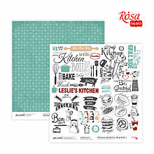 Папір для скрапбукінгу „Recipe book“ 7 двосторонній 30,48х30,48см 200г/м2 ROSA TALENT