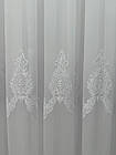 Тюль на основі бамбука з шеніловою вишивкою. Колір: білий, фото 5
