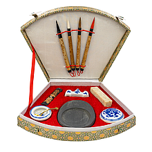 Набір для каліграфії (4 пензлі + підставка, туш), D.K.ART&CRAFT
