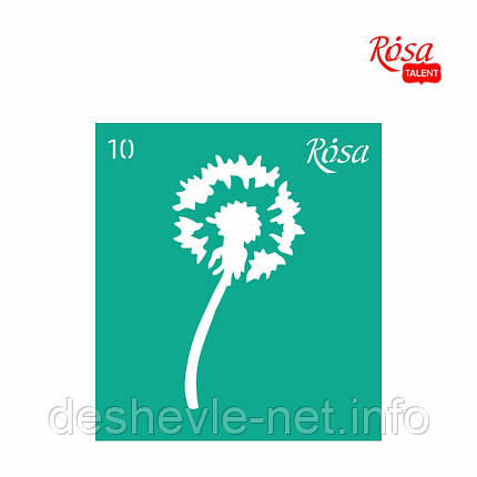 Трафарет багаторазовий самоклейний, No10, 9х10 см, серія "Квіти" ROSA TALENT, фото 1