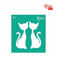 Трафарет багаторазовий самоклейний, No11, 9х10 см, серія "Love" ROSA TALENT
