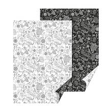 Папір із малюнком "Flower" двосторонній, Монохром, 21*31 см, 200 г/м2, Heyda