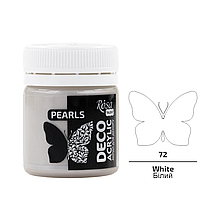 Акрил для декору, Білий (72), перламутр, 20 мл, ROSA Talent
