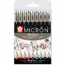 Набір лінерів PIGMA MICRON 9 шт., різнобарвні, Sakura