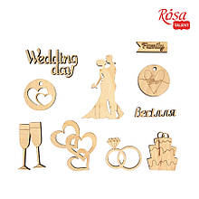 Набір мінізаготівок "Weddinglinginge фанера, 10 шт., ROSA TALENT