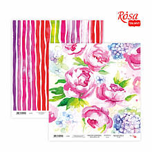 Папір для скрапбукінгу „Floral Poem“ 14 двосторонній 30,48х30,48см 200г/м2 ROSA TALENT