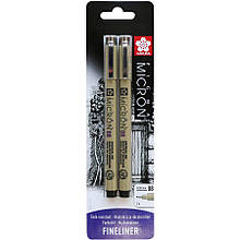Набір лінерів PIGMA MICRON 2 шт., (0.8), 0,5 мм, Чорний, у блістері, Sakura