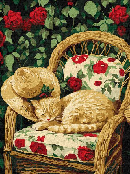 Картина за номерами Кіт у саду Ідейка 30х40 (KHO6712), фото 1