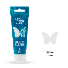Акрил для декору, Білий (01), матовий, 75 мл, ROSA Talent