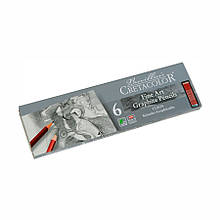 Набір графітних олівців Cleos 6 шт., мет. коробка, Cretacolor