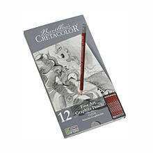 Набір графітних олівців Cleos, 12 шт., мет. коробка, Cretacolor