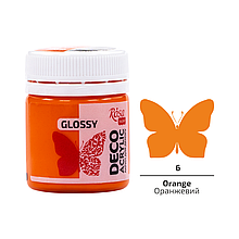 Акрил для декору, Жовтогарячий (06), глянсовий, 20 мл, ROSA Talent