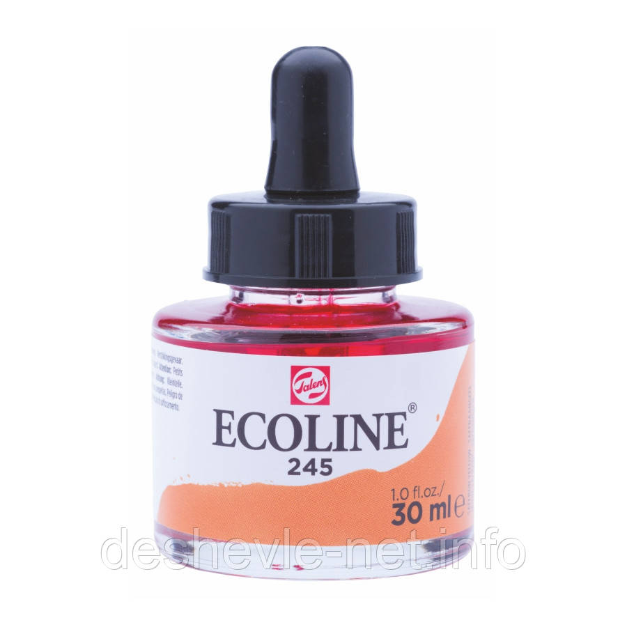 NEW Фарба акварельна рідка Ecoline (245), шафраново-жовта, 30 мл, Royal Talens