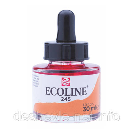 NEW Фарба акварельна рідка Ecoline (245), шафраново-жовта, 30 мл, Royal Talens, фото 1